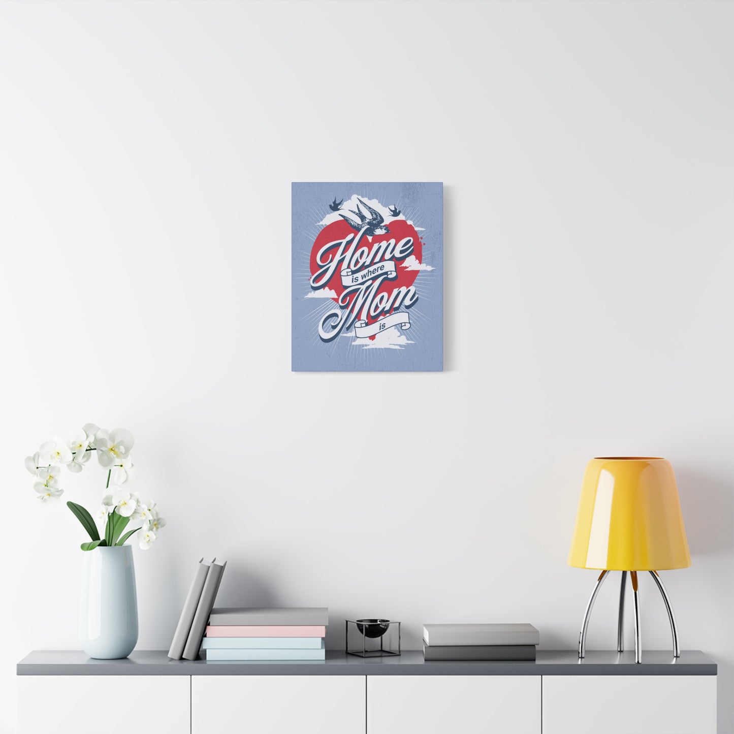 "Home is where Mom is" Quote Canvas Wall Art