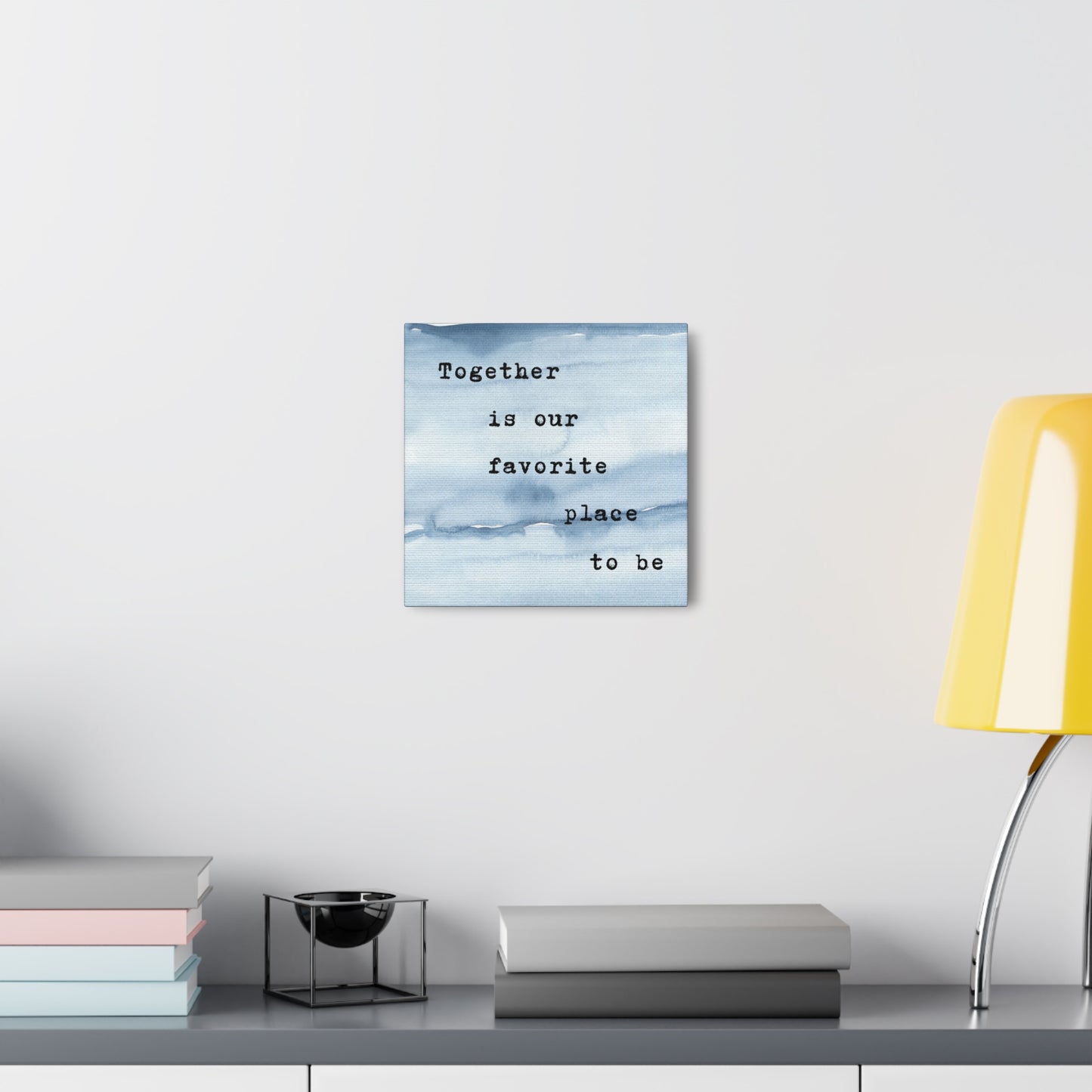 Together is our Favorite Place to Be - Wall Art Watercolor Quote Stretched Canvas