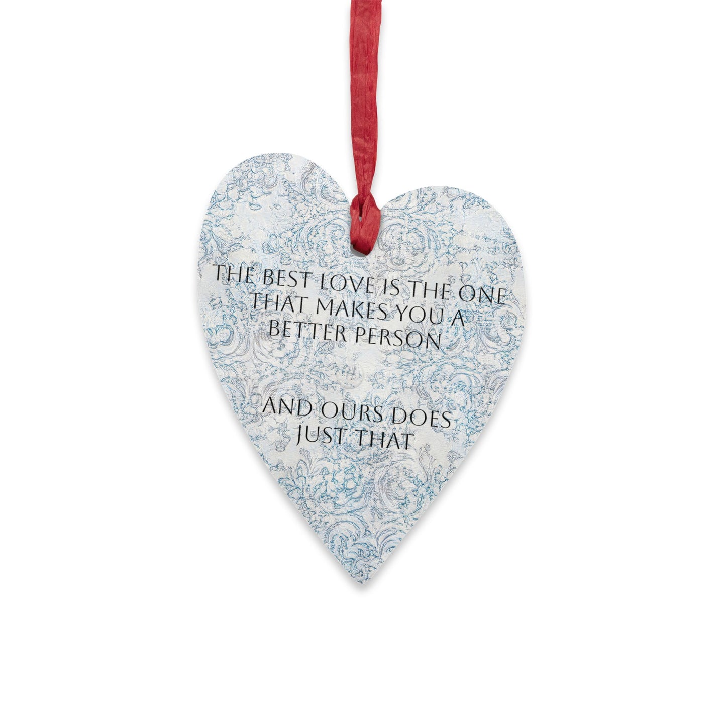 Personalized Initials Locket Drawing Wooden Ornament + Magnet for Couples