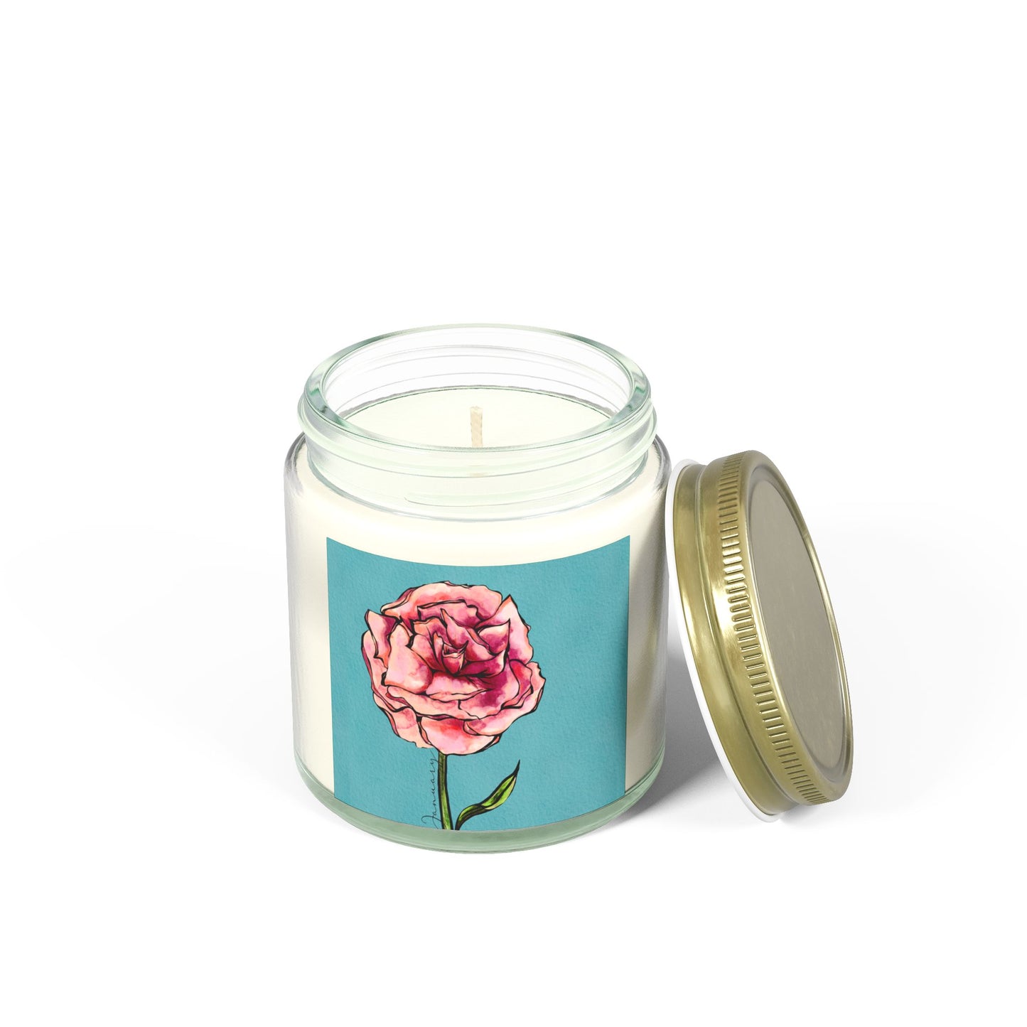 Carnation Bloom - January Birthflower Scented Coconut Apricot Candle (4oz, 9oz)