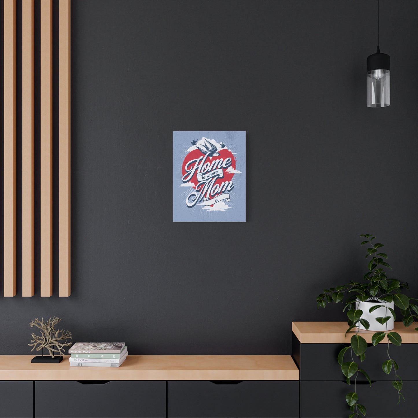 "Home is where Mom is" Quote Canvas Wall Art