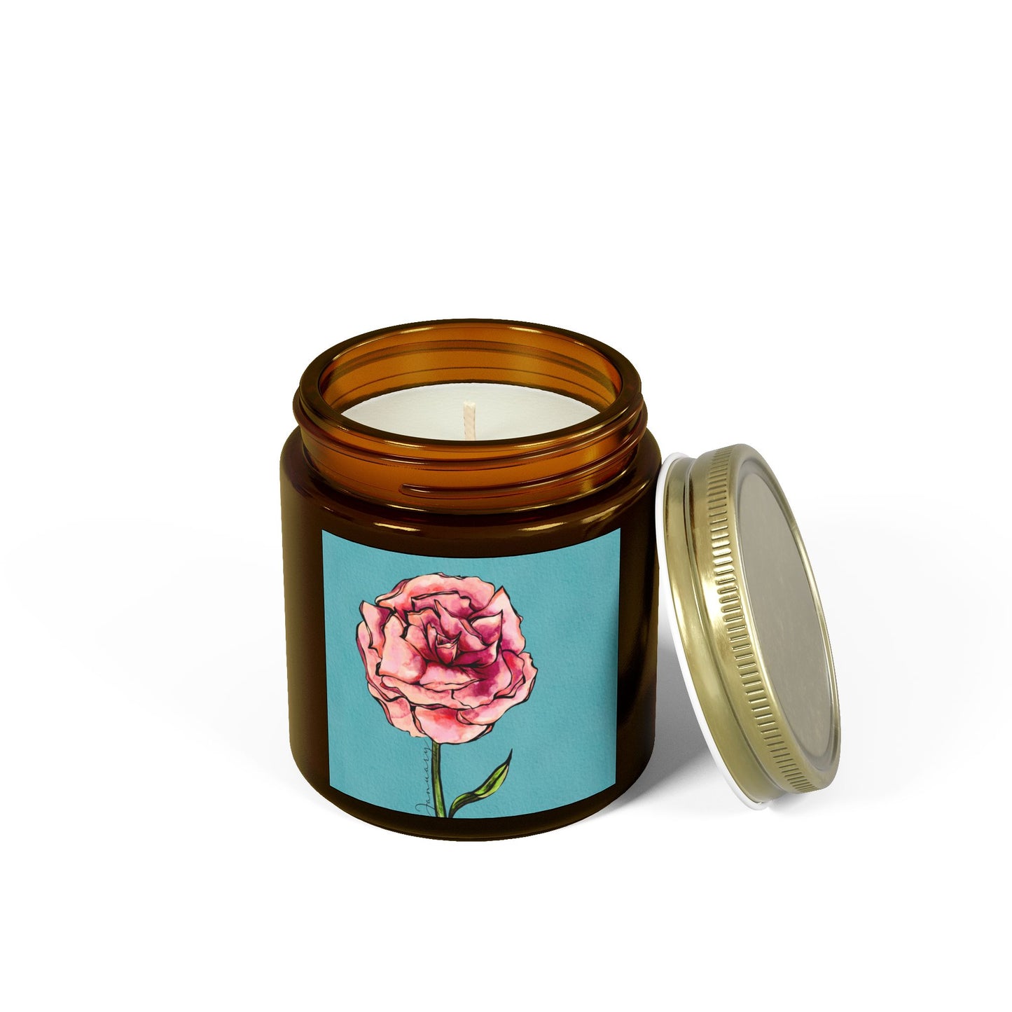 Carnation Bloom - January Birthflower Scented Coconut Apricot Candle (4oz, 9oz)