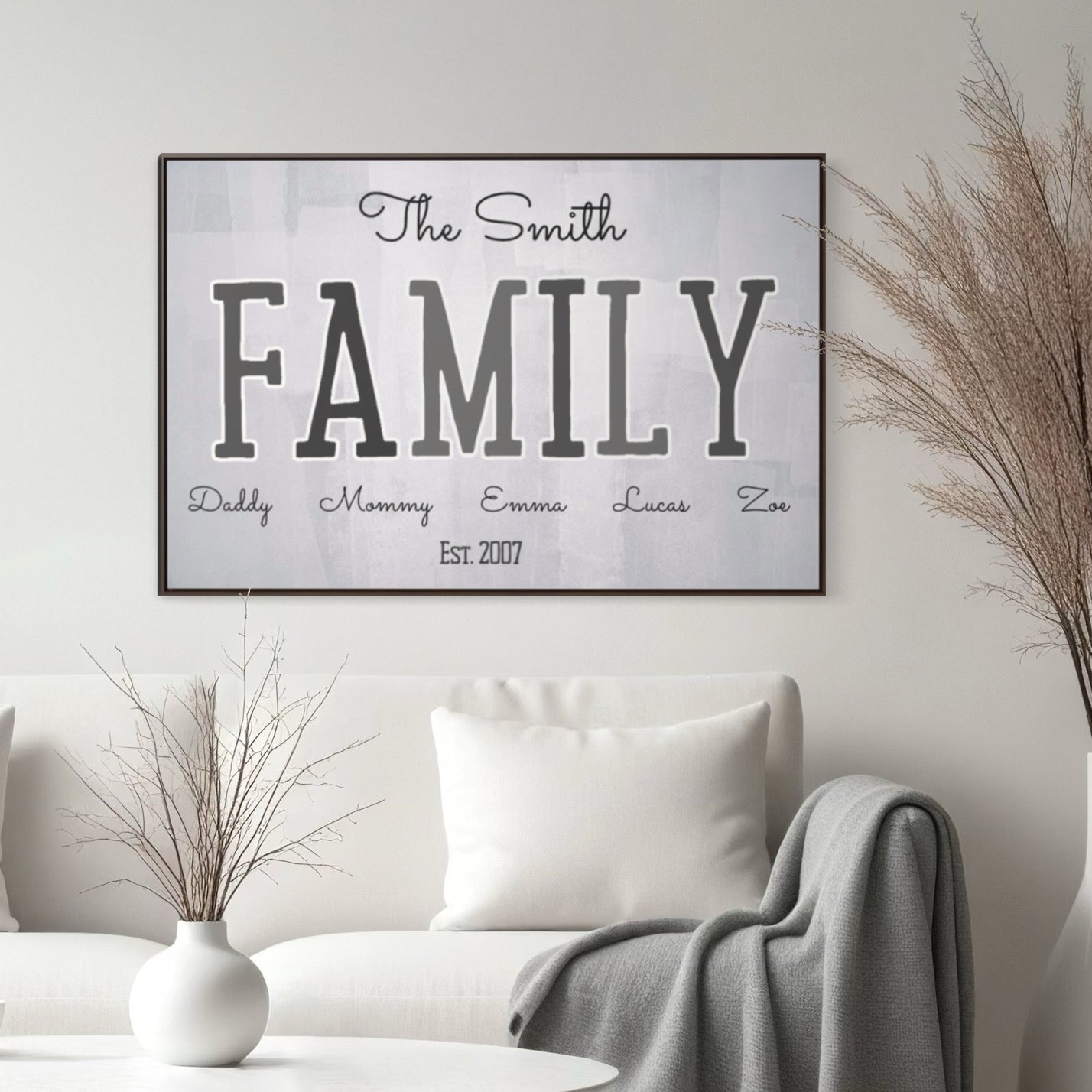 Custom Family Canvas (Framed!) - Celebrate Your Family Legacy: Custom Personalized Family Name Wall Art