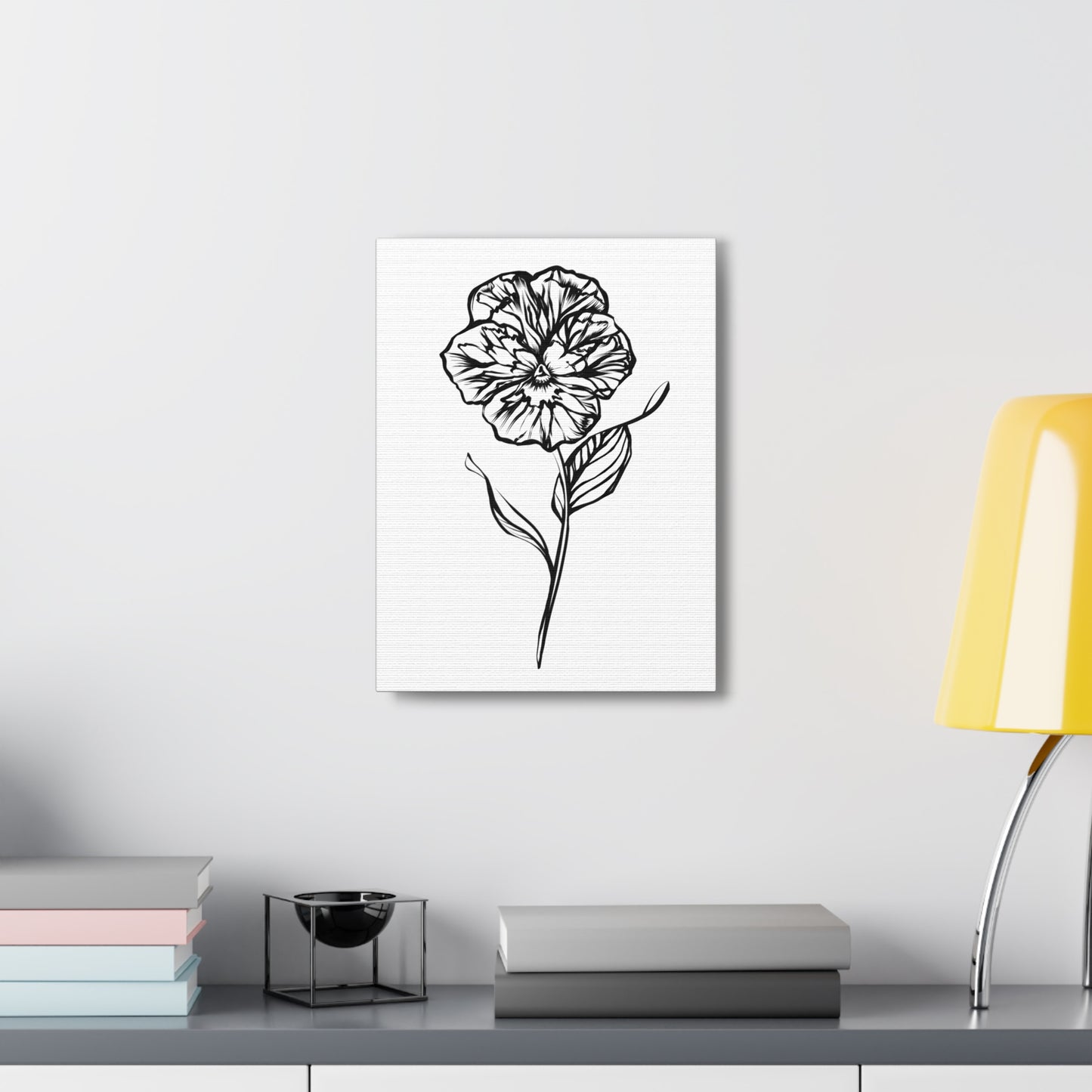 February Violet Minimalist Line Art - Personalized Canvas