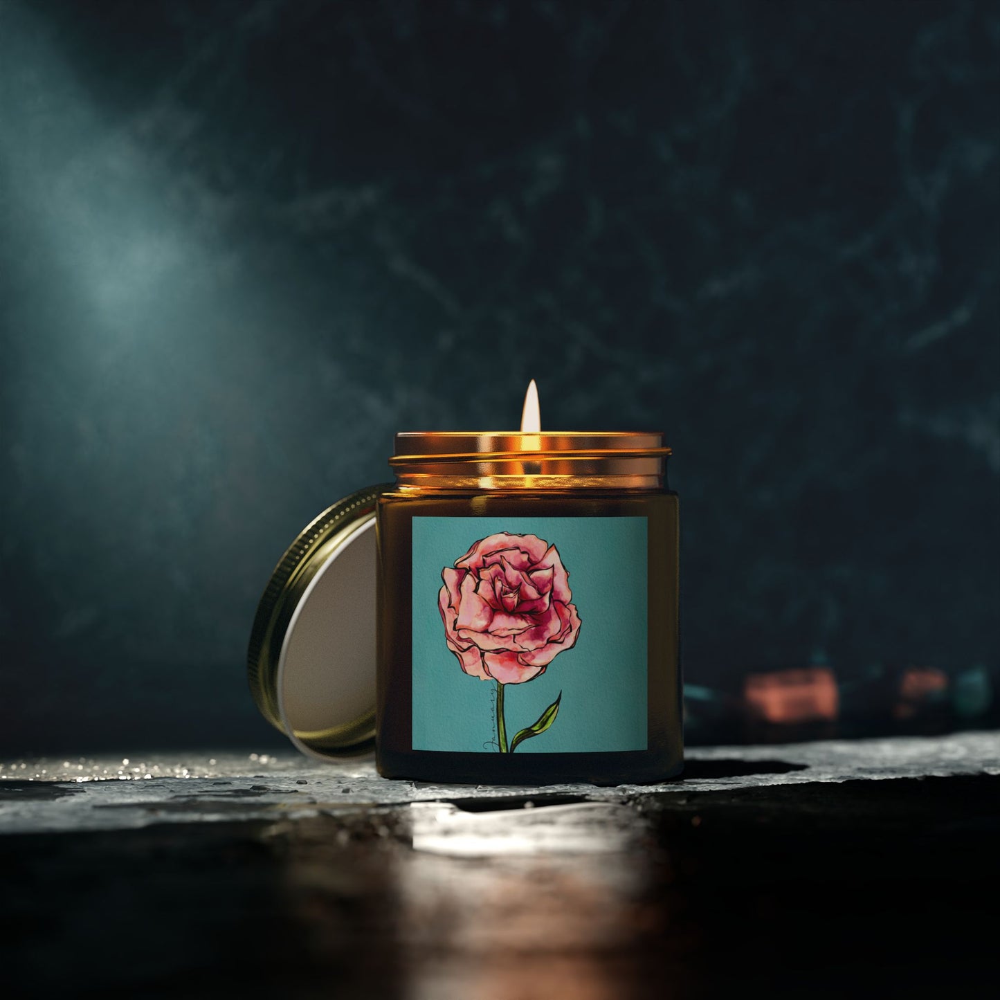 Carnation Bloom - January Birthflower Scented Coconut Apricot Candle (4oz, 9oz)