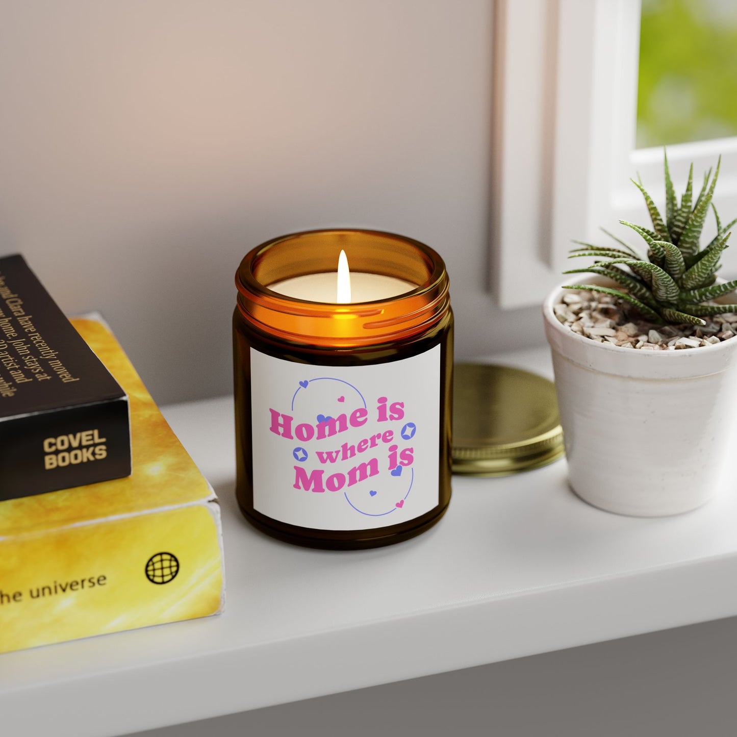 Scented Candle - "Home is Where Mom is" Coconut Apricot Wax (4oz, 9oz)