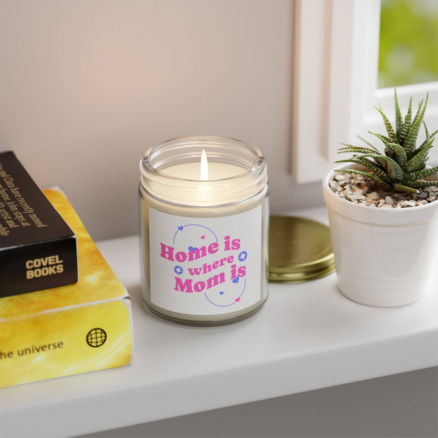 Scented Candle - "Home is Where Mom is" Coconut Apricot Wax (4oz, 9oz)
