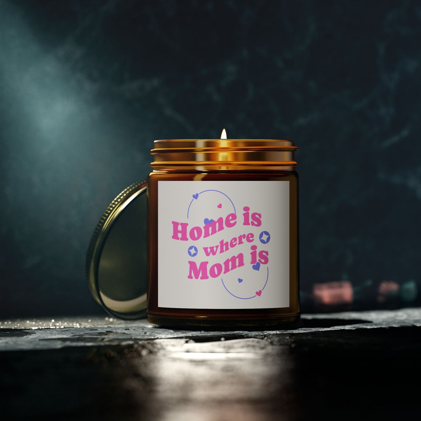 Scented Candle - "Home is Where Mom is" Coconut Apricot Wax (4oz, 9oz)