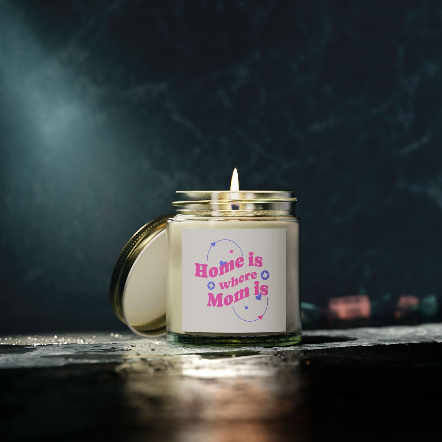 Scented Candle - "Home is Where Mom is" Coconut Apricot Wax (4oz, 9oz)