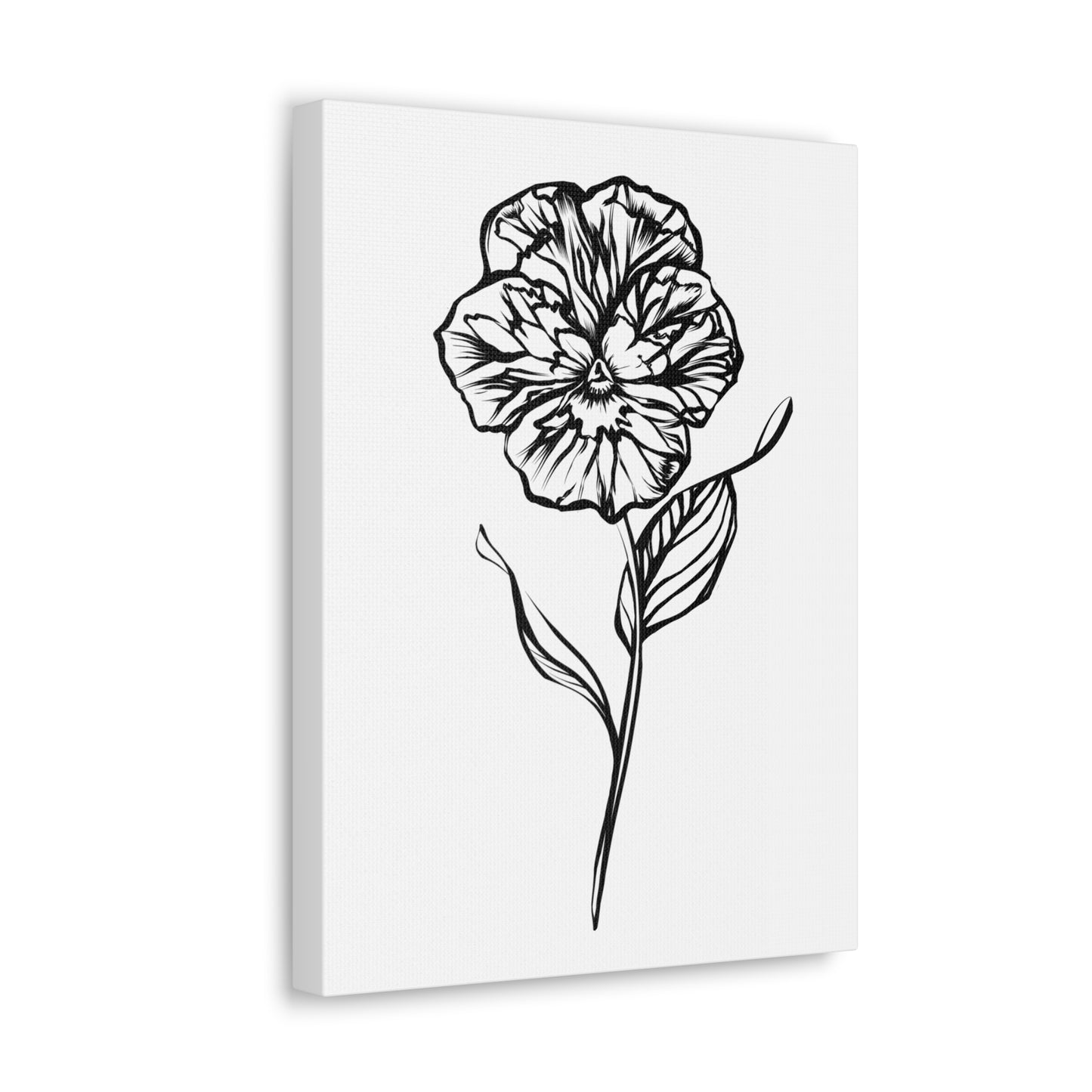 February Violet Minimalist Line Art - Personalized Canvas