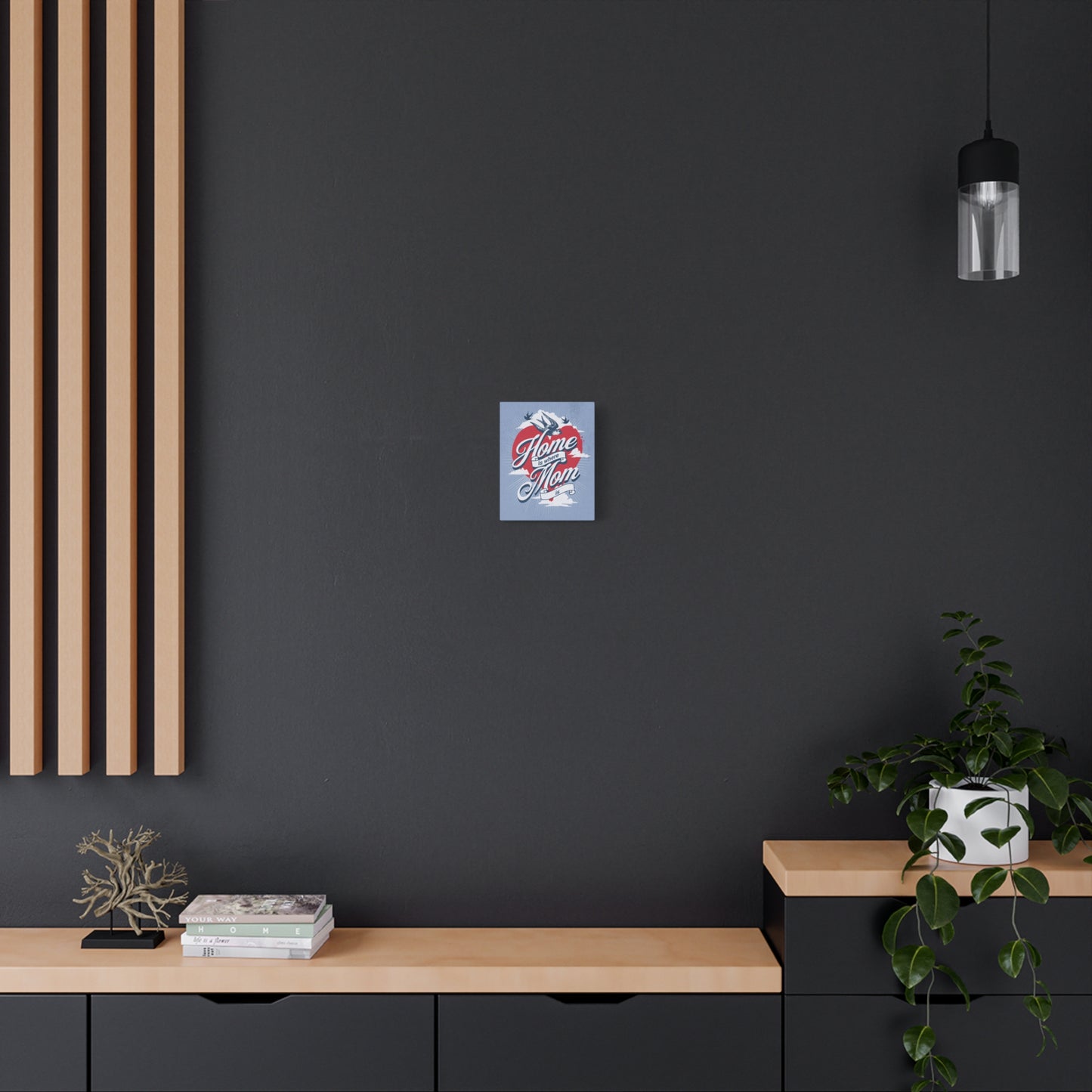 "Home is where Mom is" Quote Canvas Wall Art