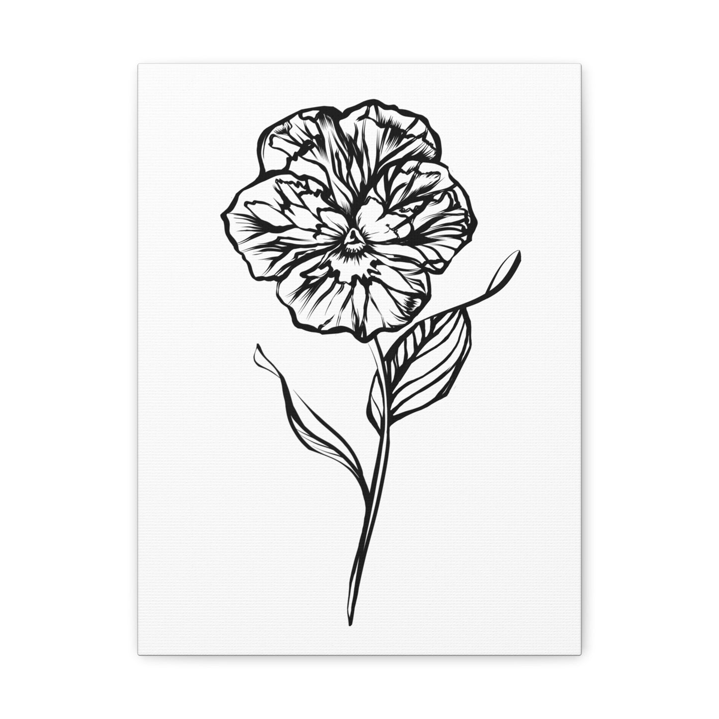 February Violet Minimalist Line Art - Personalized Canvas