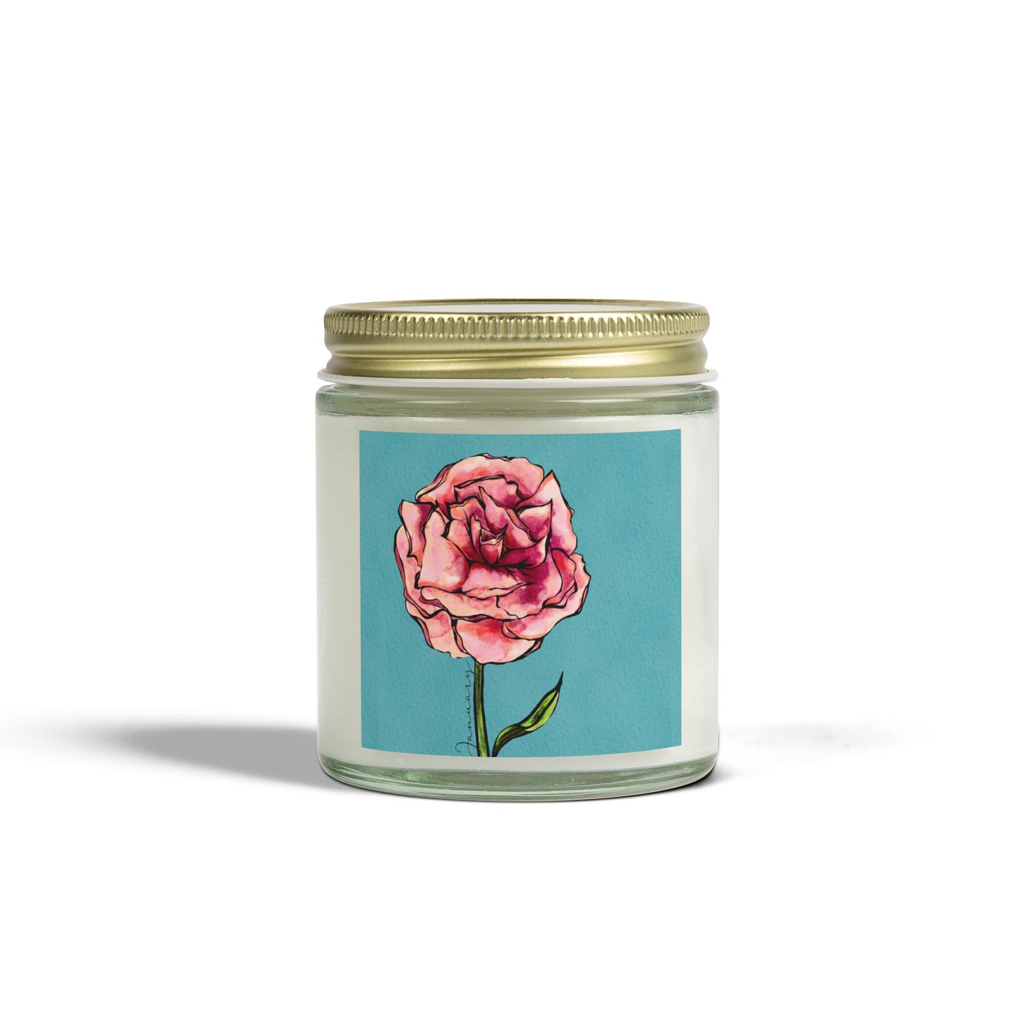 Carnation Bloom - January Birthflower Scented Coconut Apricot Candle (4oz, 9oz)