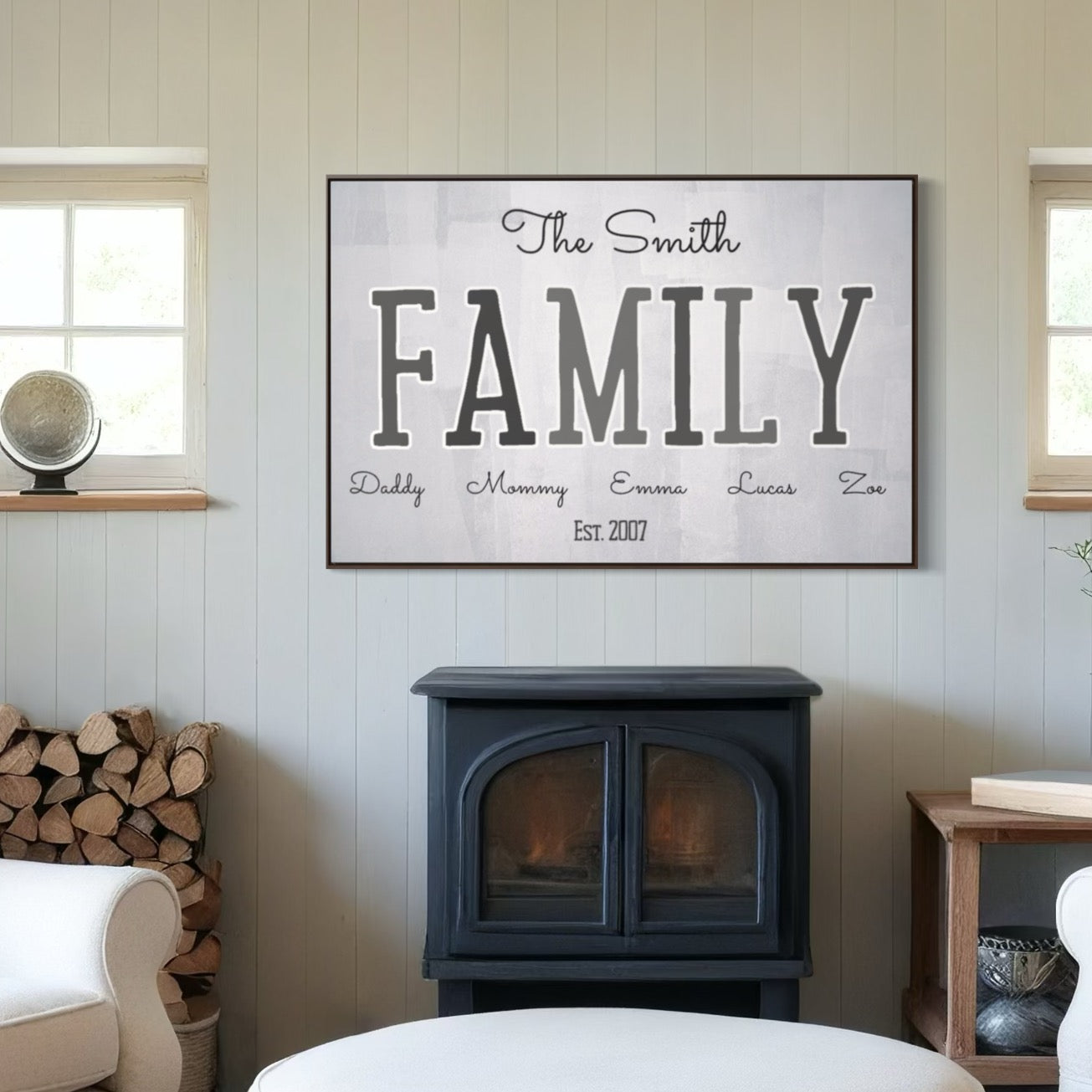 Custom Family Canvas (Framed!) - Celebrate Your Family Legacy: Custom Personalized Family Name Wall Art
