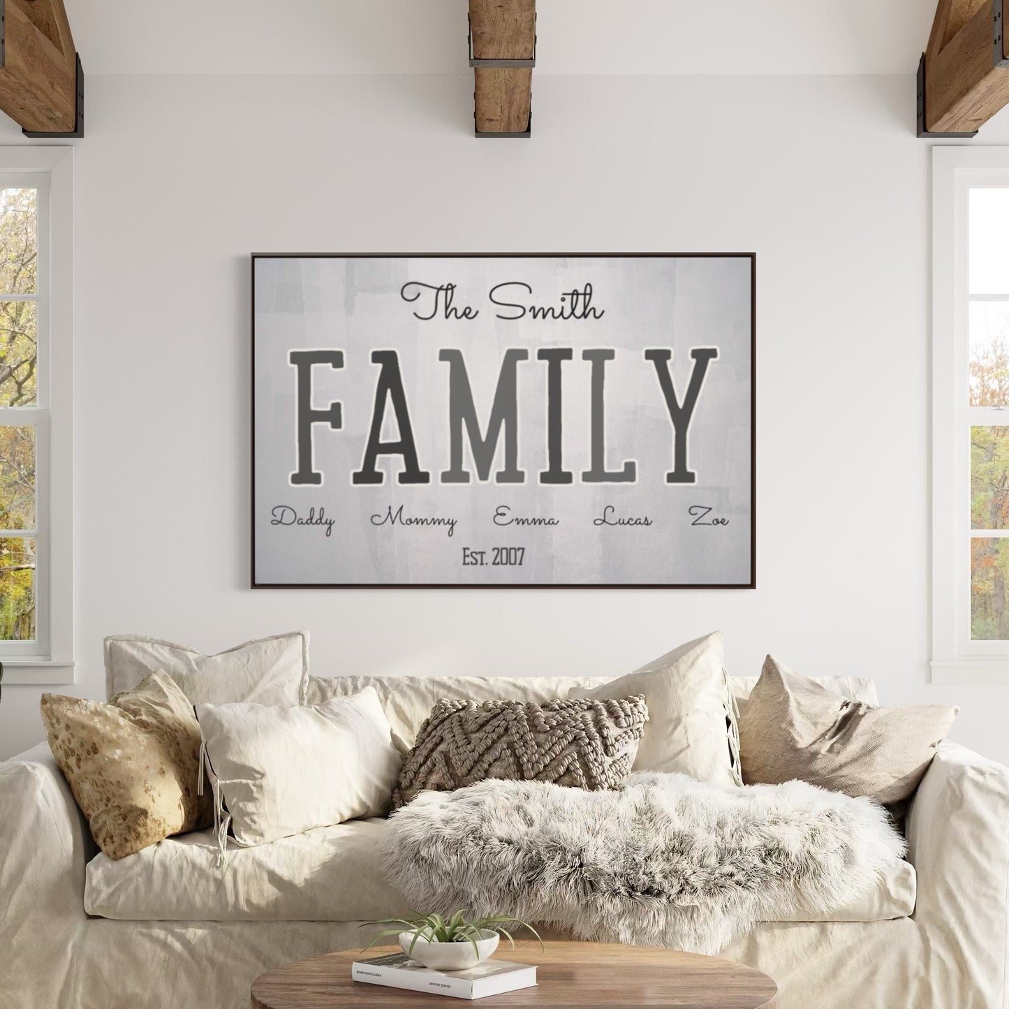 Custom Family Canvas (Framed!) - Celebrate Your Family Legacy: Custom Personalized Family Name Wall Art