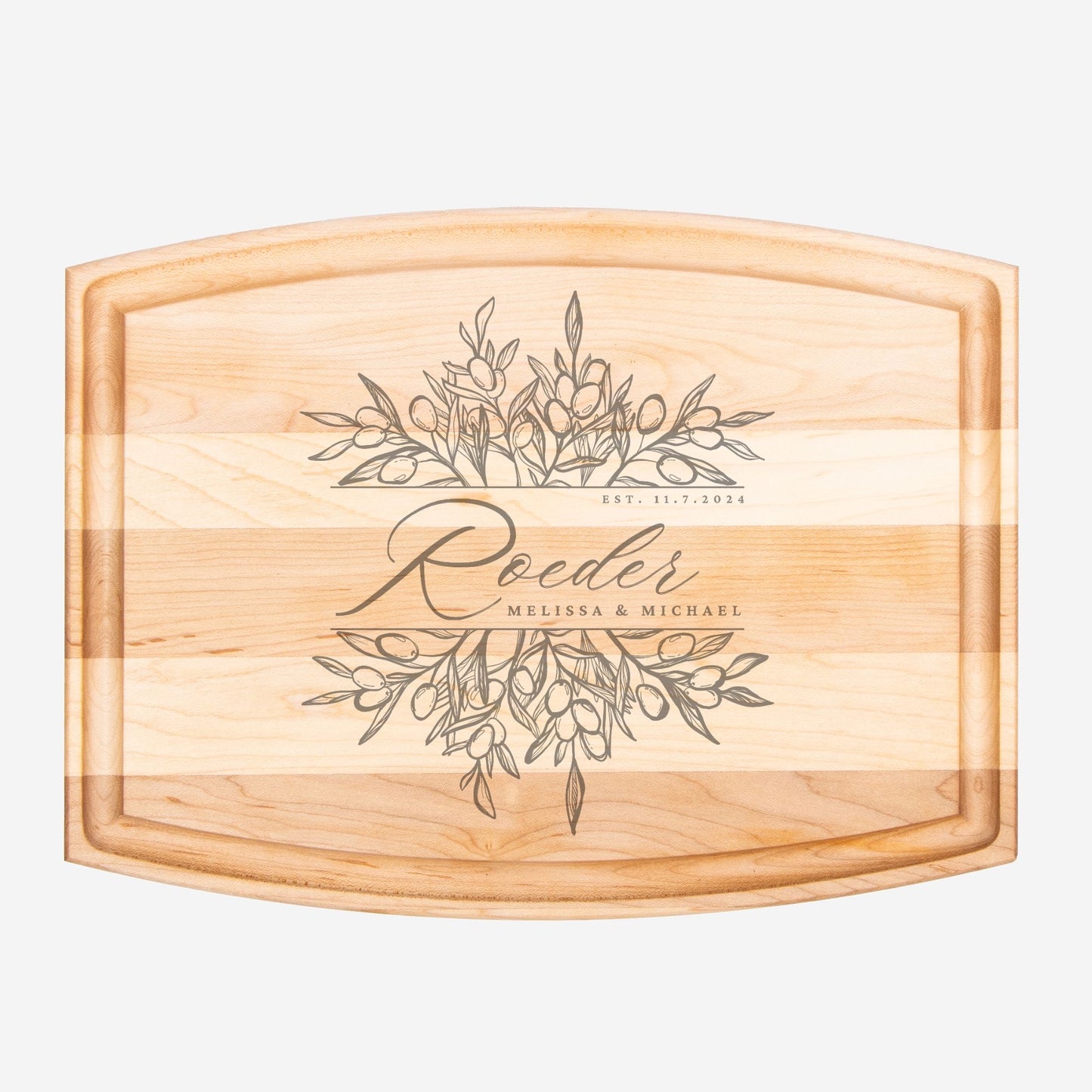 Personalized Wedding Engagement Anniversary Wooden Cutting Board Love