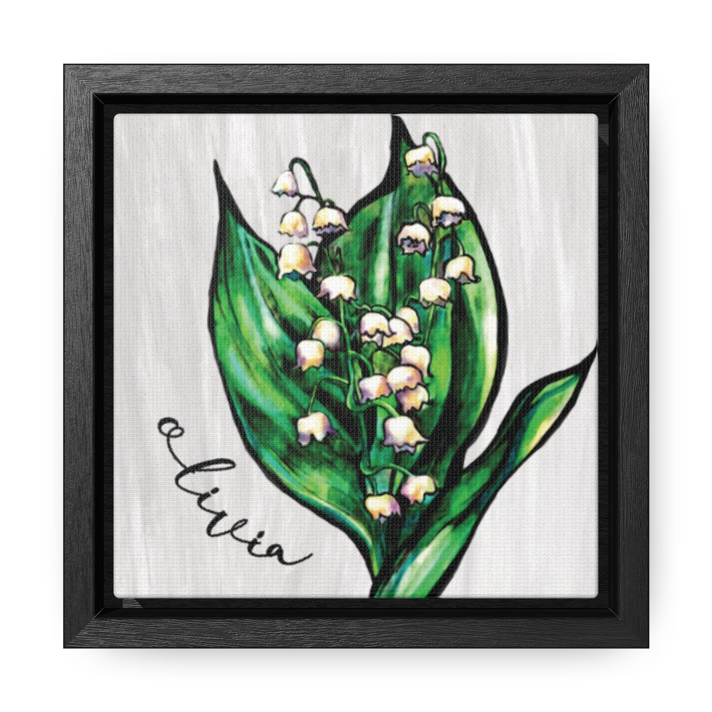 May Lily of the Valley Personalized Birth flower Art + Framed!