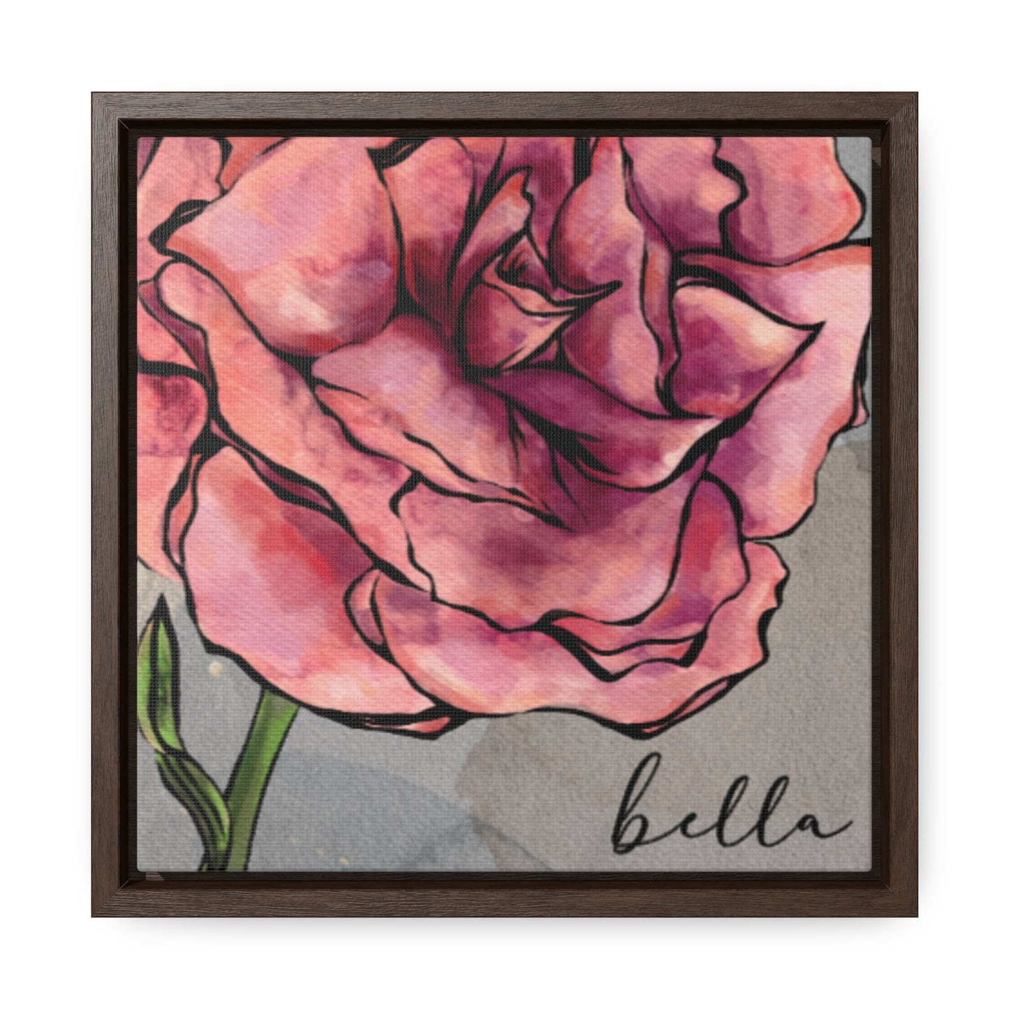 January Carnation Personalized Birthflower Art - Framed