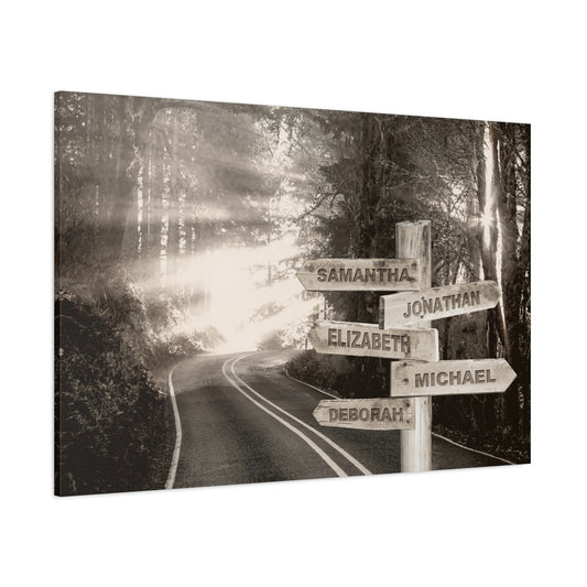 OurStory Paths - Winding Road Canvas (B&W)