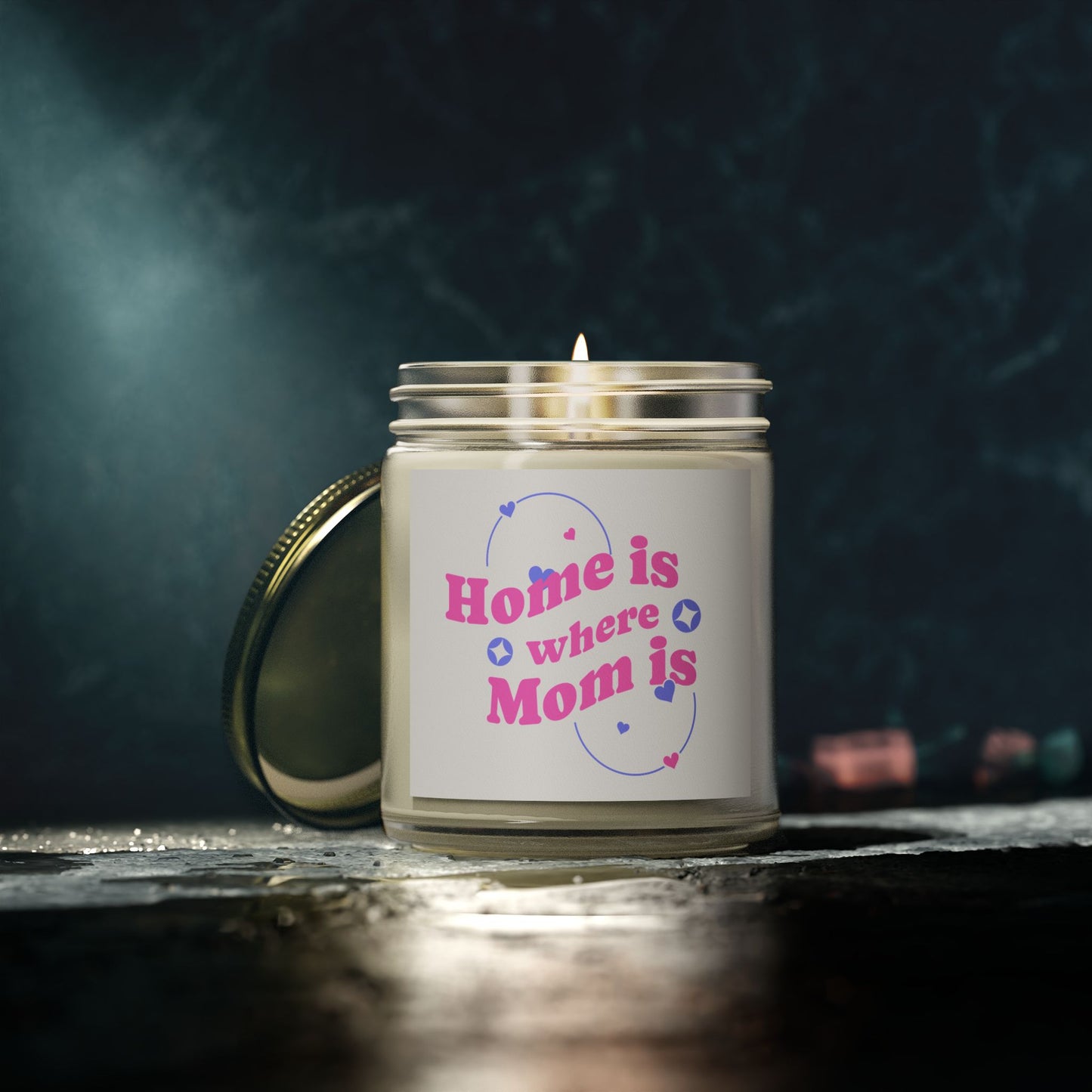 Scented Candle - "Home is Where Mom is" Coconut Apricot Wax (4oz, 9oz)