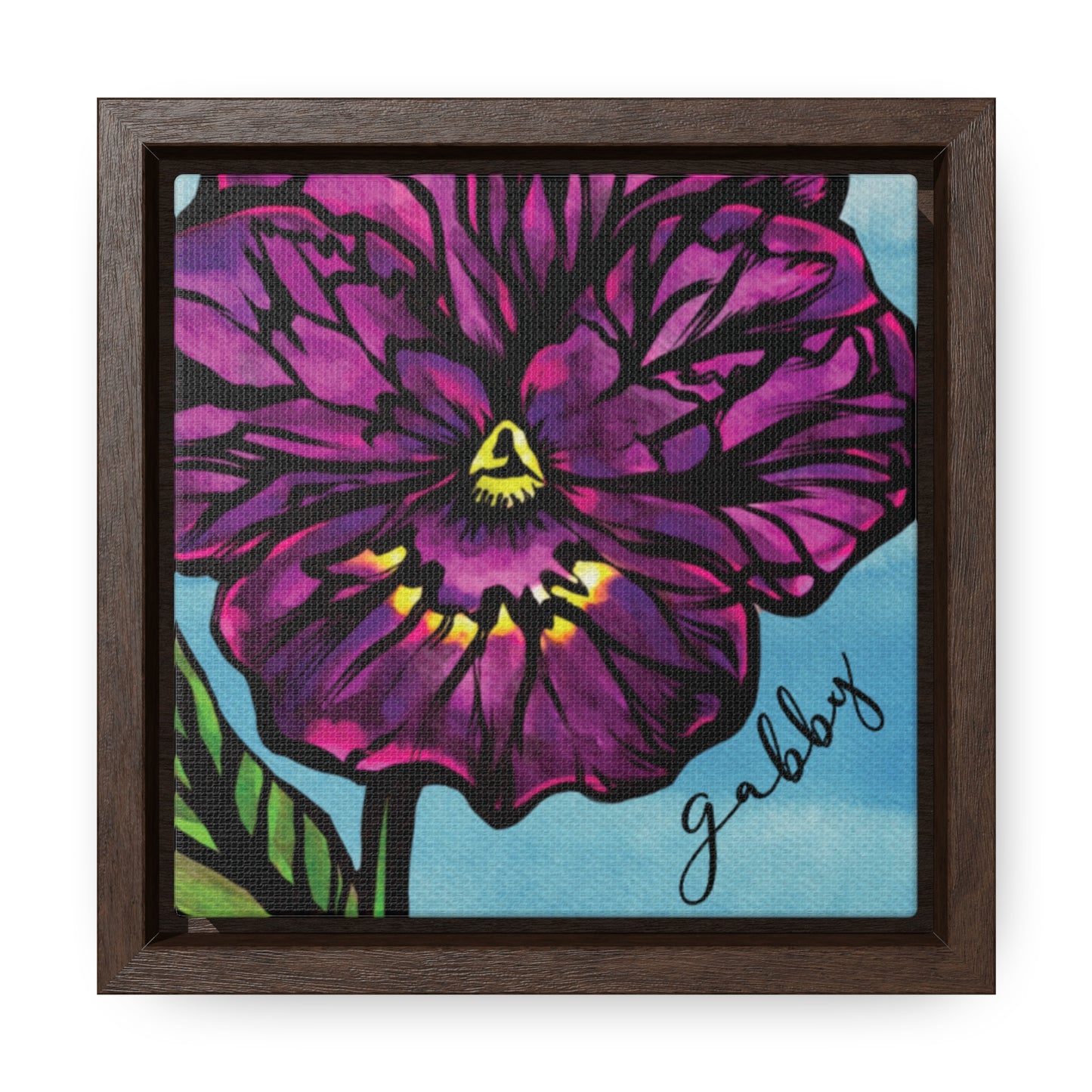 February Violet Personalized Birthflower Art - Framed