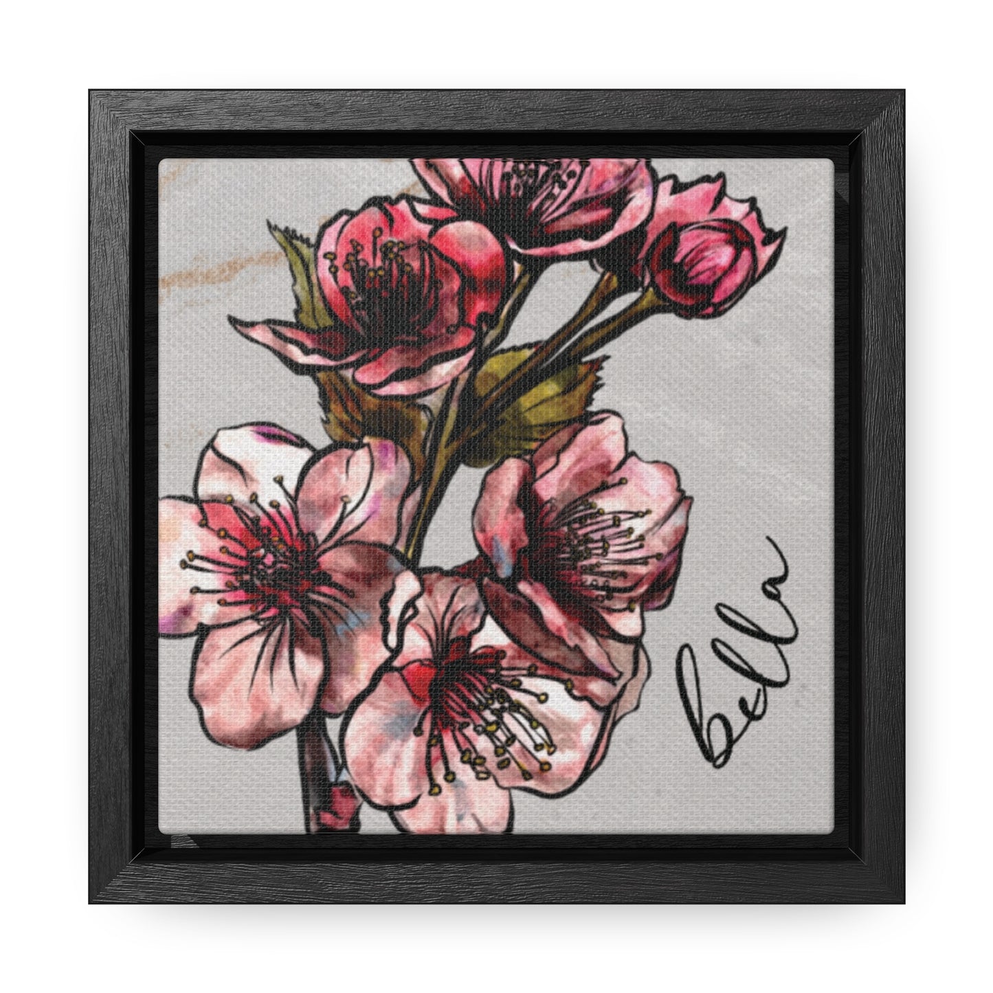 March Cherry Blossims Personalized Birthflower Art + Framed!