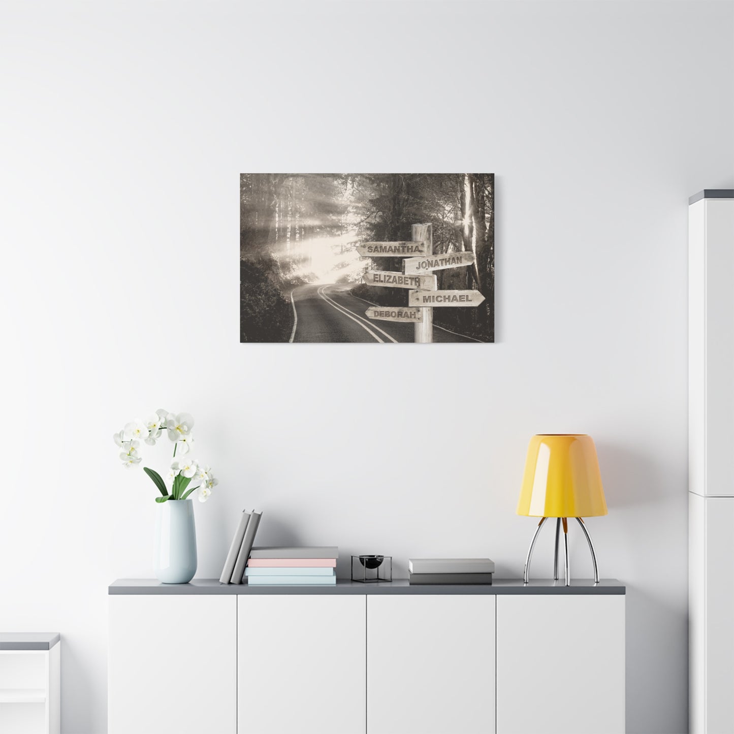 OurStory Paths - Winding Road Canvas (B&W)