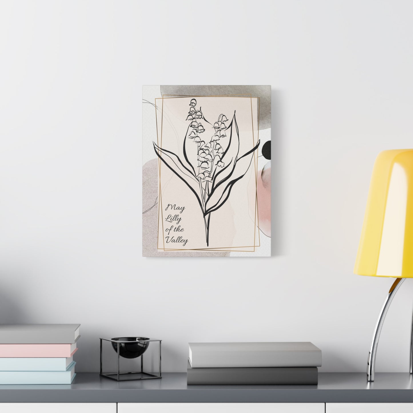 May Birthday Lily Flower Canvas Wall Art