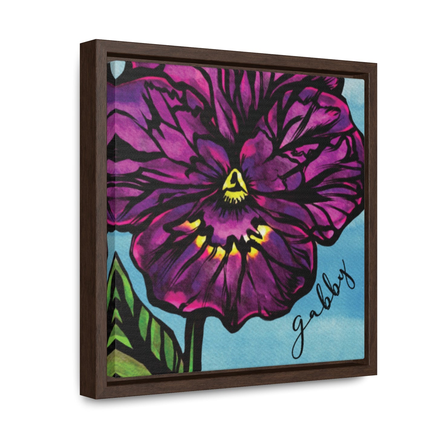 February Violet Personalized Birthflower Art - Framed