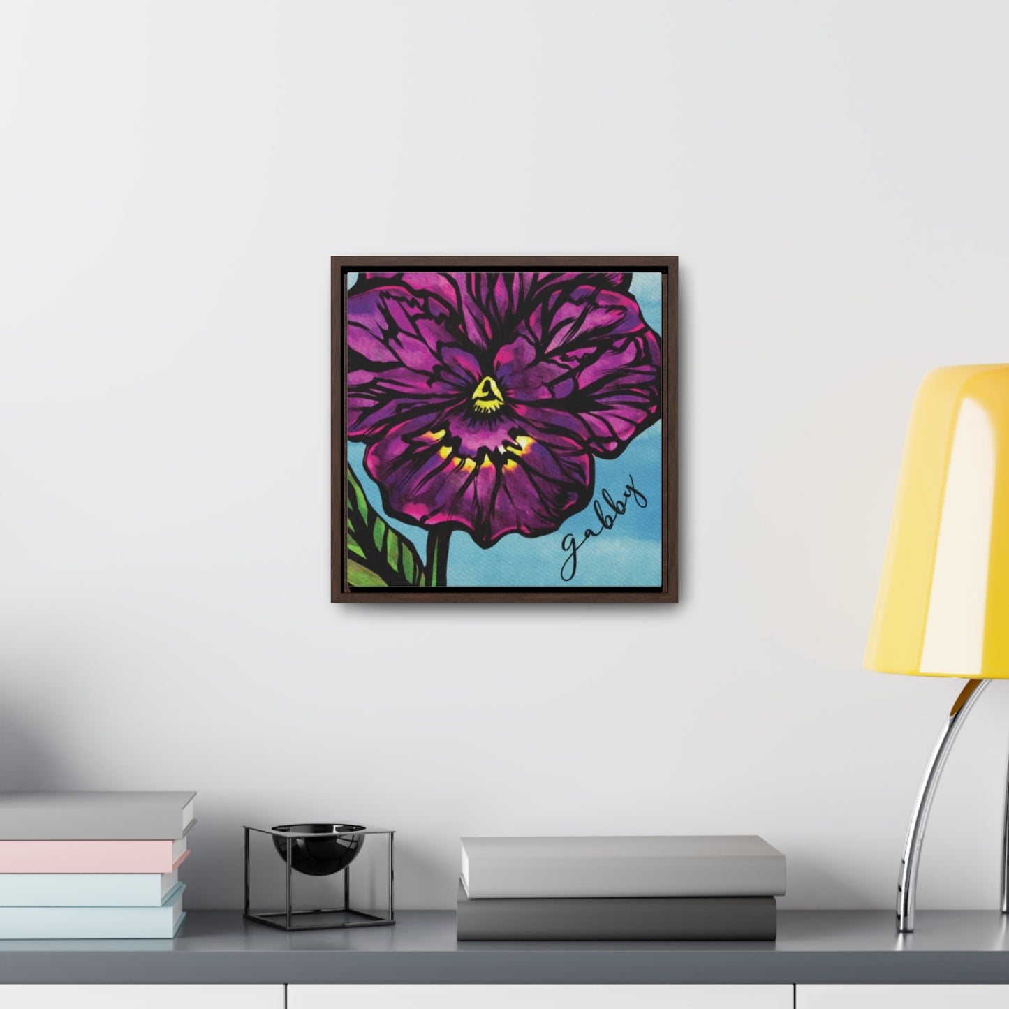 February Violet Personalized Birthflower Art - Framed