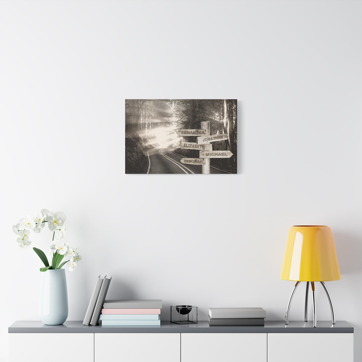OurStory Paths - Winding Road Canvas (B&W)