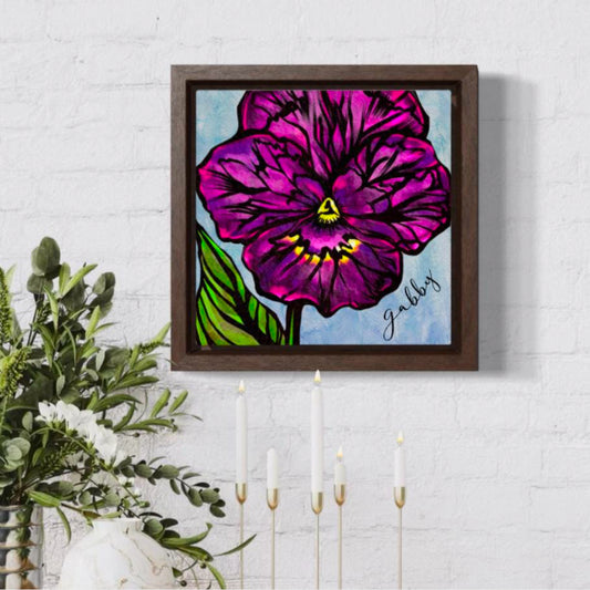 February Violet Personalized Birthflower Art - Framed