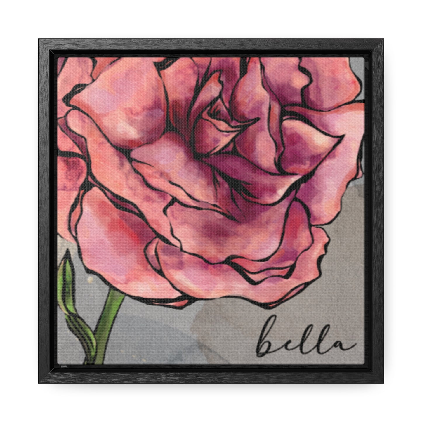 January Carnation Personalized Birthflower Art - Framed