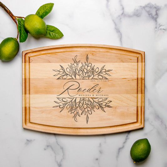 Personalized Wedding Engagement Anniversary Wooden Cutting Board Love