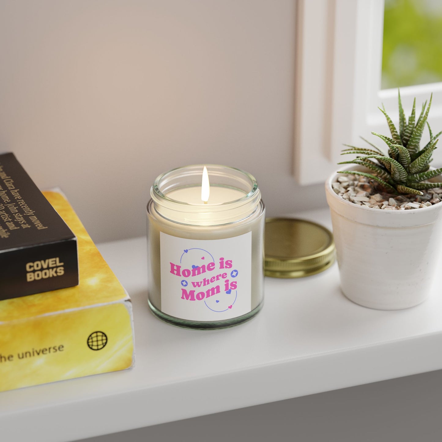 Scented Candle - "Home is Where Mom is" Coconut Apricot Wax (4oz, 9oz)