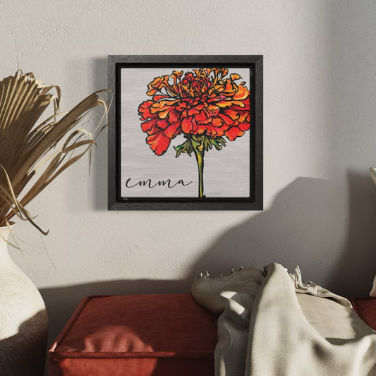 October Marigold Personalized Birth Flower Art + Framed!