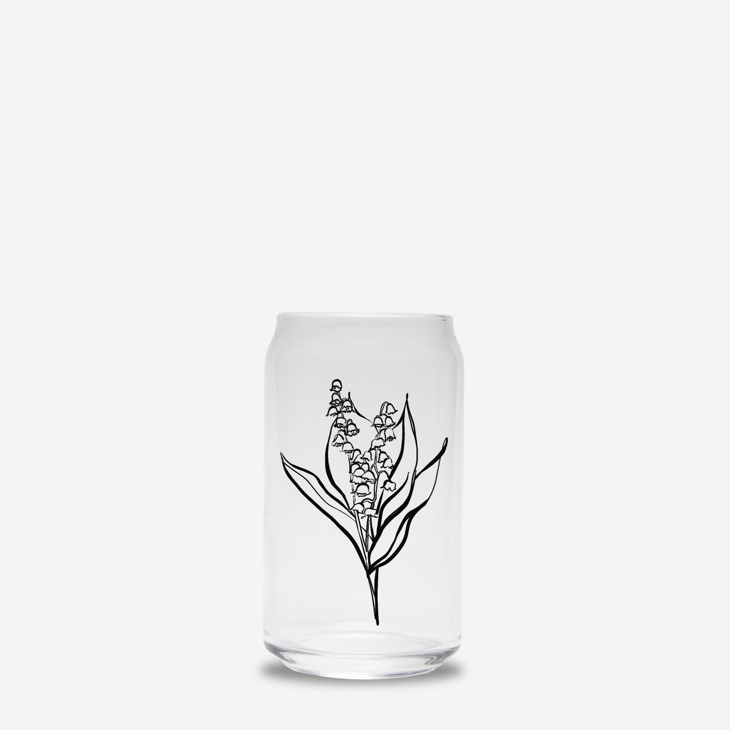 May Lily of the Valley Birth Flower Glass Personalized Tumbler, Gift for Her, Valentines Day, Mother's Day Gift, Custom Glass Coffee Cup, Graduation Gift