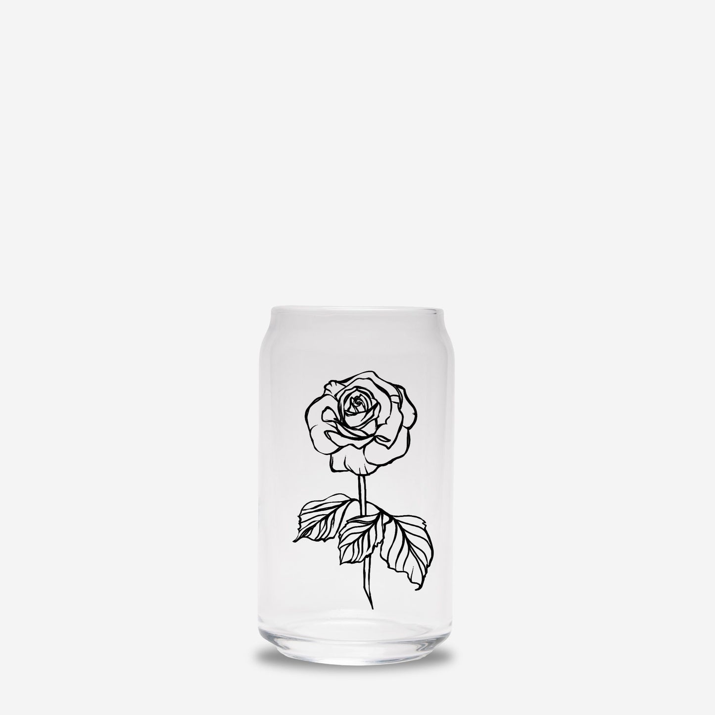 June Rose Birth Flower Glass Personalized Tumbler, Gift for Her, Valentines Day, Mother's Day Gift, Custom Glass Coffee Cup, Graduation Gift