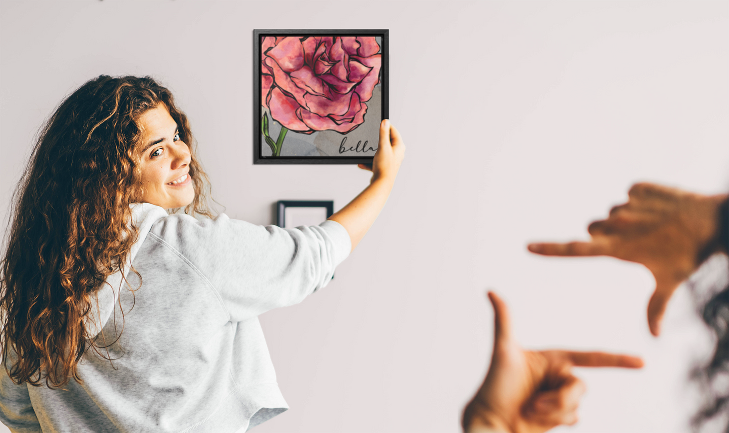 January Carnation Personalized Birthflower Art - Framed